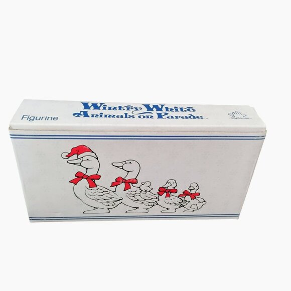Wintry White Animals on Parade Figurine Ceramic Goose 1980s Vintage Christmas - Picture 2 of 2
